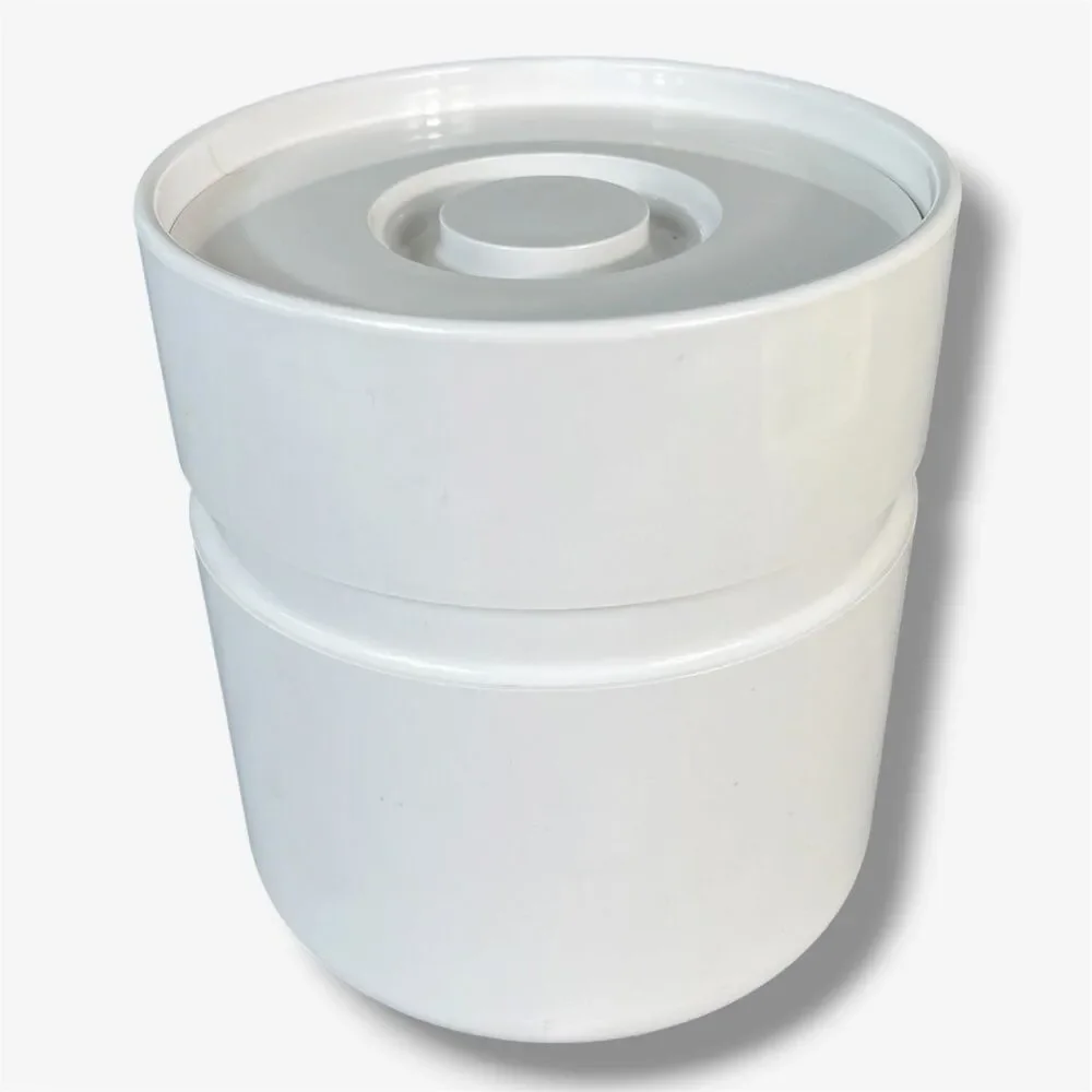 Vintage Heller Sergio Asti Ice Bucket White Mid Century Modern 1970s WITH LINER